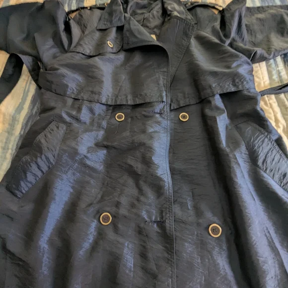 Vintage La Vogue Women's Deep Blue Trench Coat - Picture 3 of 10